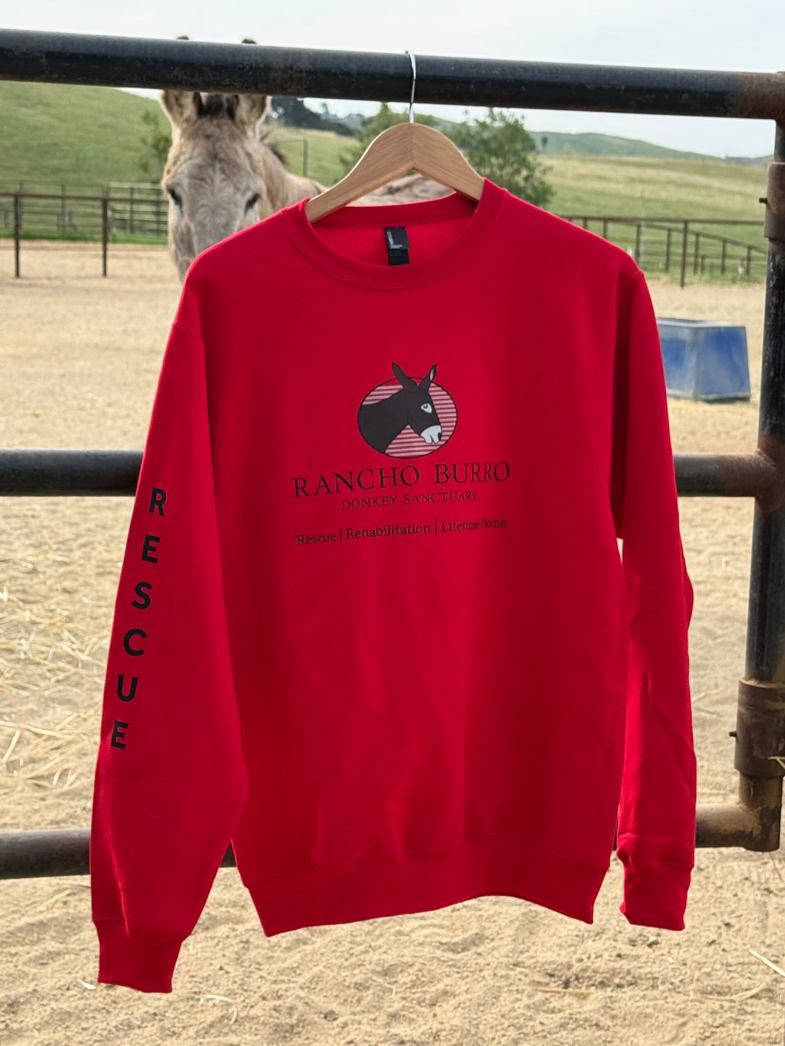 Rancho Burro Logo Sweatshirt-Red
