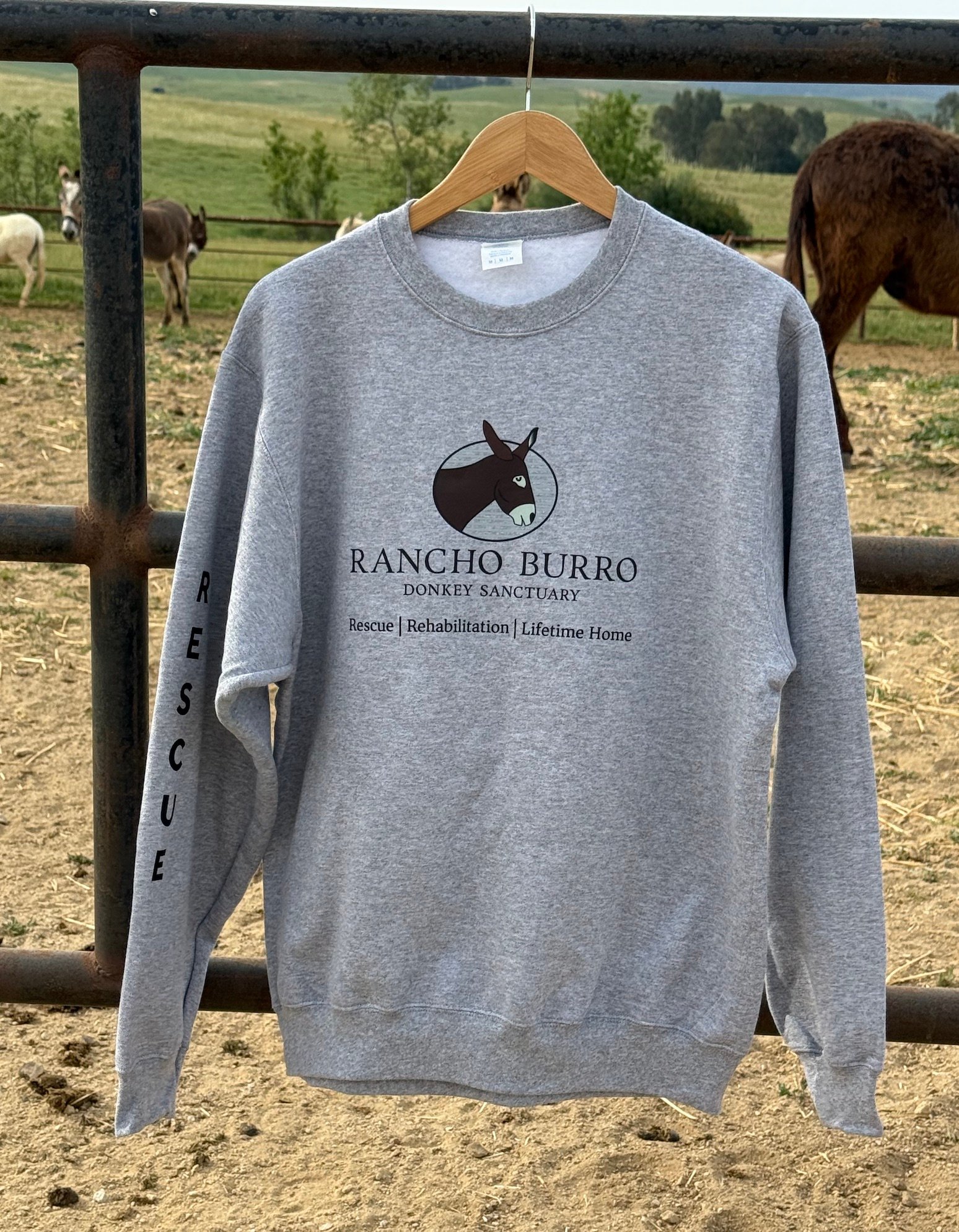Rancho Burro Logo Sweatshirt- Grey