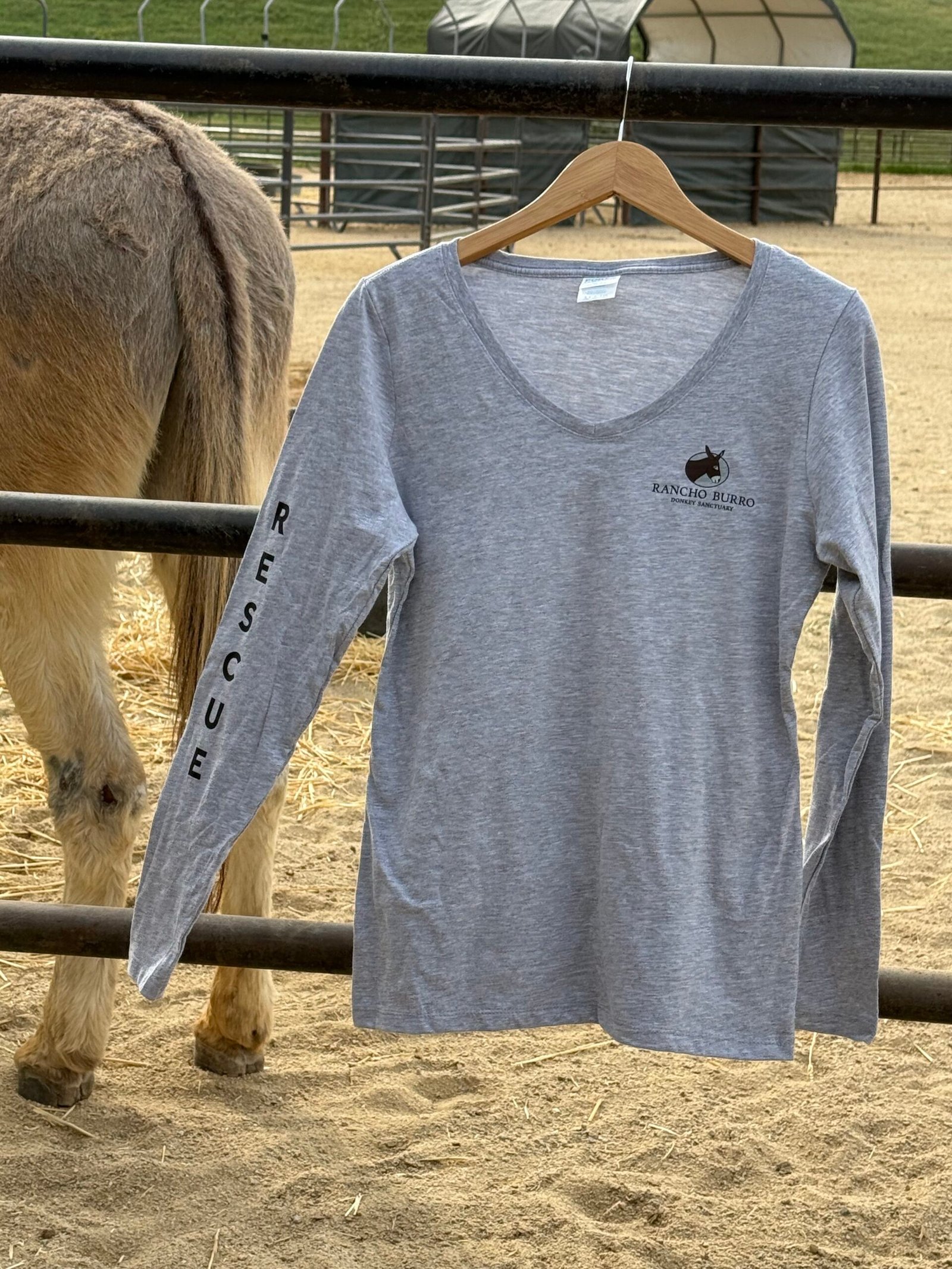 Rancho Burro V-Neck Long Sleeve - Grey