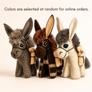 Monotone Handmade Stuffed Donkey